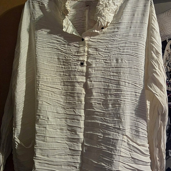 Chic Cream Ruffled Blouse - Picture 6 of 7